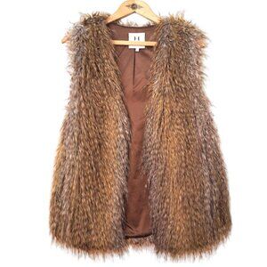 Halston Heritage faux fur vest women's size 0